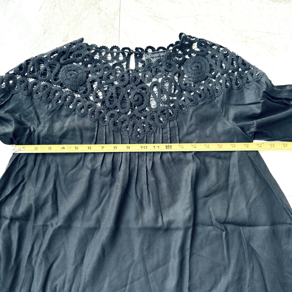 Johnny Was Cielito Modal blouse black crochet size XS - Picture 8 of 11